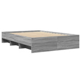 Bed frame without mattress sonoma gray 120x200cm engineered wood