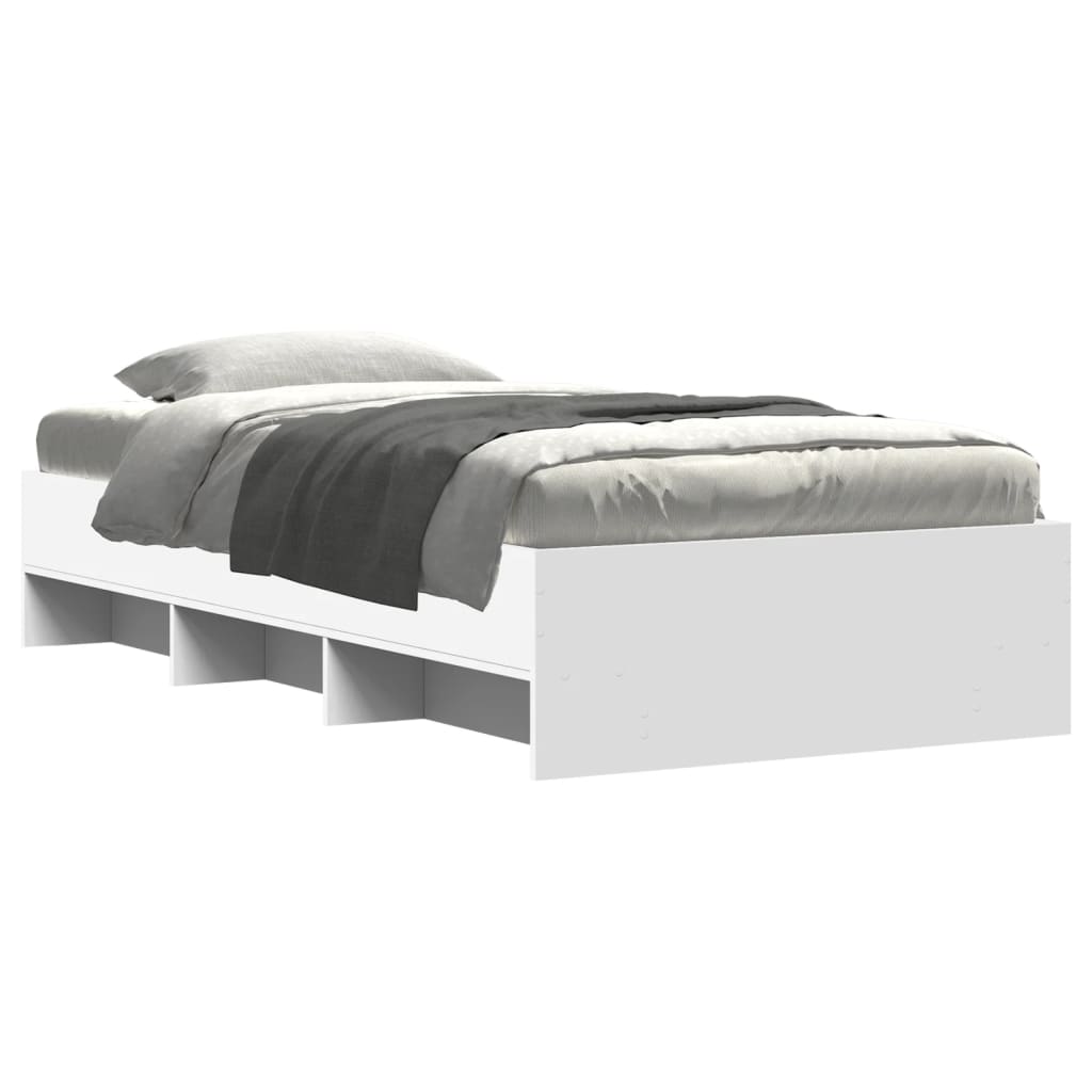 Cadre de lit sans matelas blanc 100x200 cm bois d'ingénierie