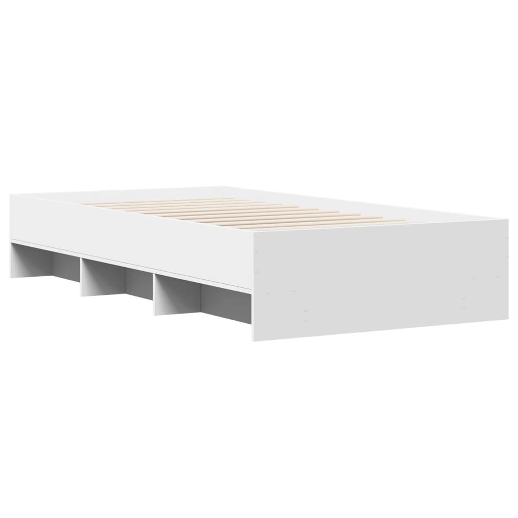 Cadre de lit sans matelas blanc 100x200 cm bois d'ingénierie