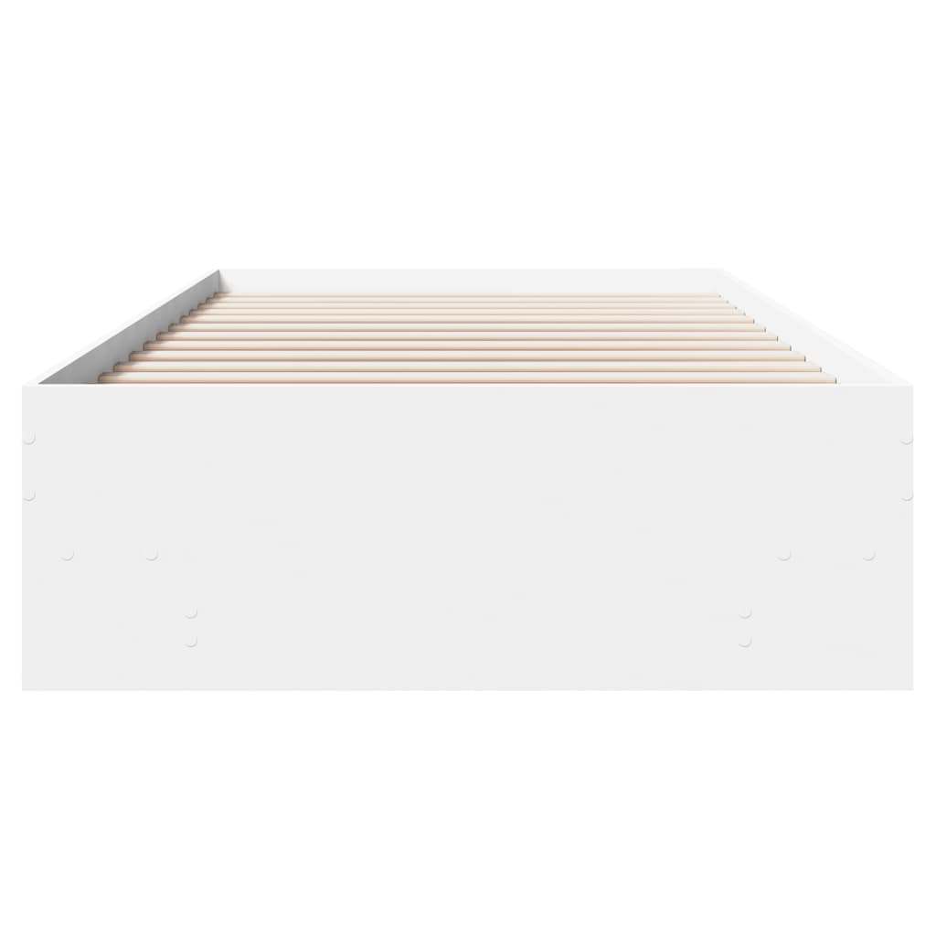 Cadre de lit sans matelas blanc 100x200 cm bois d'ingénierie