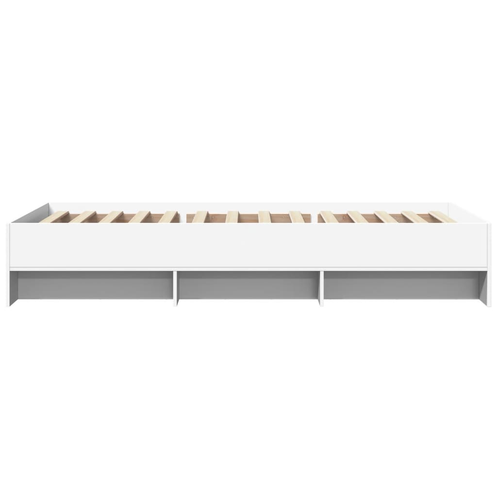 Cadre de lit sans matelas blanc 100x200 cm bois d'ingénierie