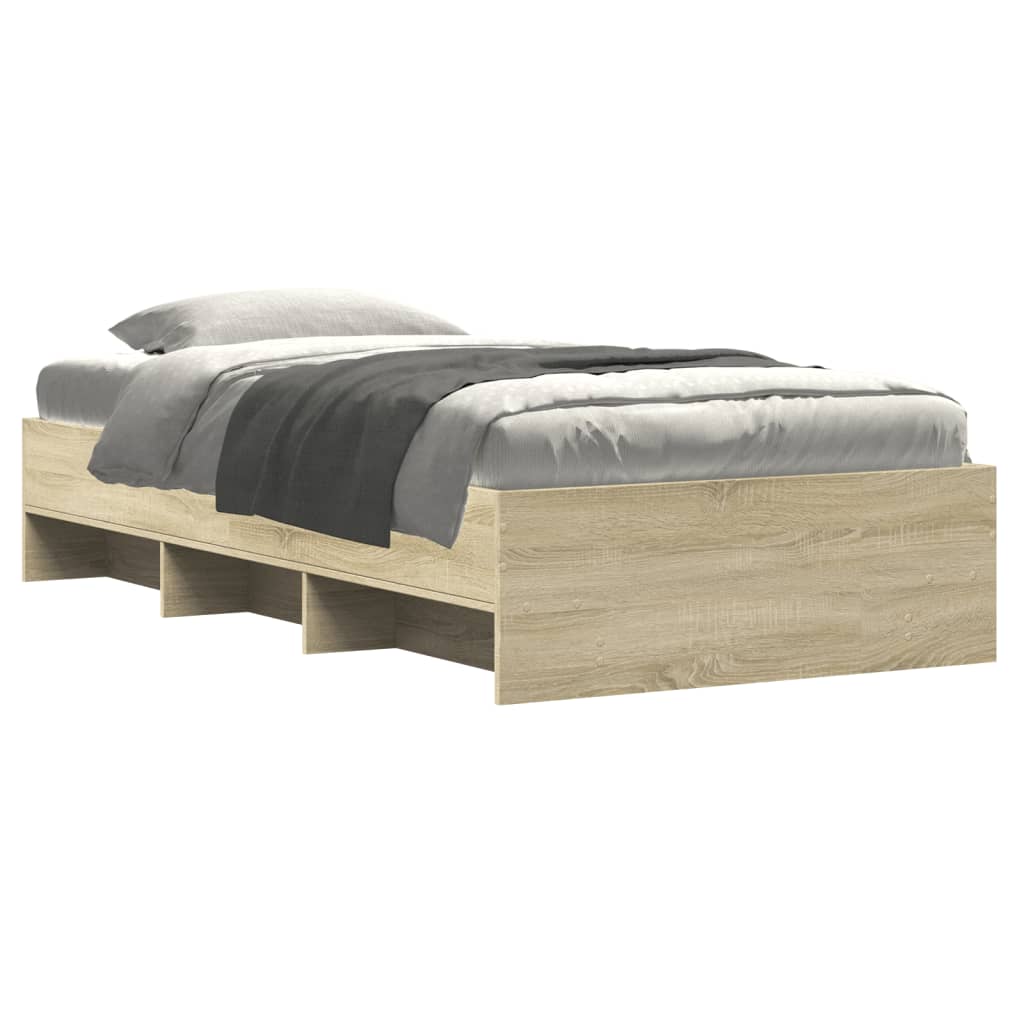 Bed frame without mattress sonoma oak 100x200 cm