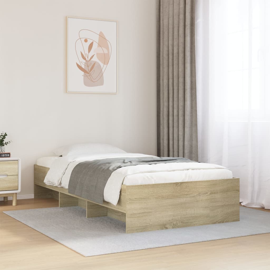 Bed frame without mattress sonoma oak 100x200 cm