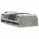 Bed frame without mattress concrete gray 100x200 cm engineered wood