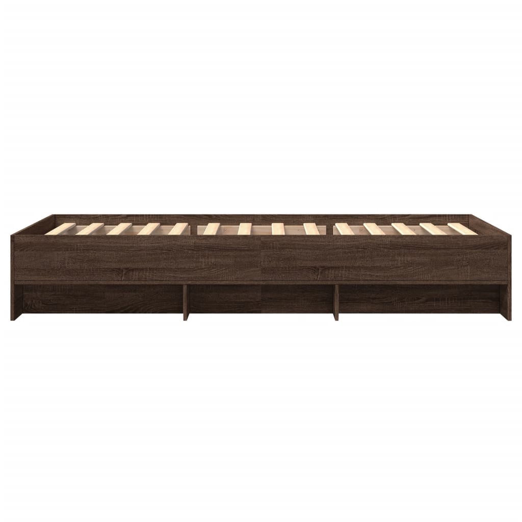 Cadre de lit sans matelas chêne marron 100x200 cm