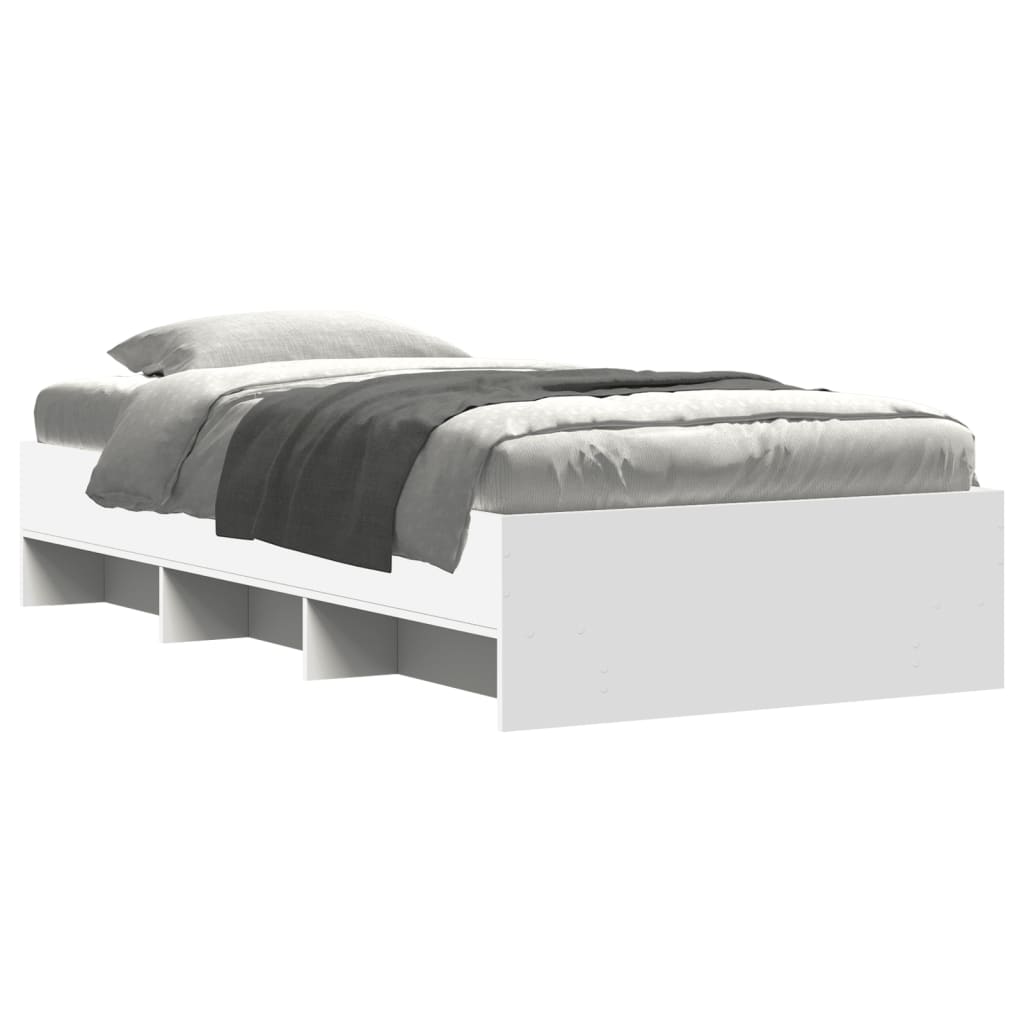 Cadre de lit sans matelas blanc 90x200 cm bois d'ingénierie