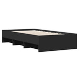 Cadre de lit sans matelas noir 90x200 cm bois d'ingénierie