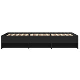 Cadre de lit sans matelas noir 90x200 cm bois d'ingénierie