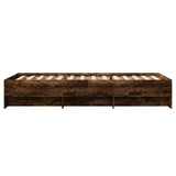 Cadre de lit sans matelas chêne fumé 90x200cm bois d'ingénierie