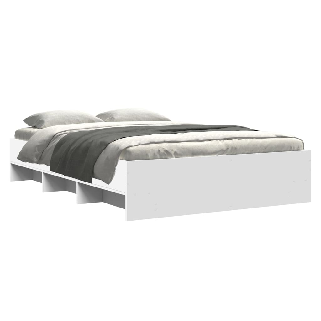 Cadre de lit sans matelas blanc 140x190 cm bois d'ingénierie