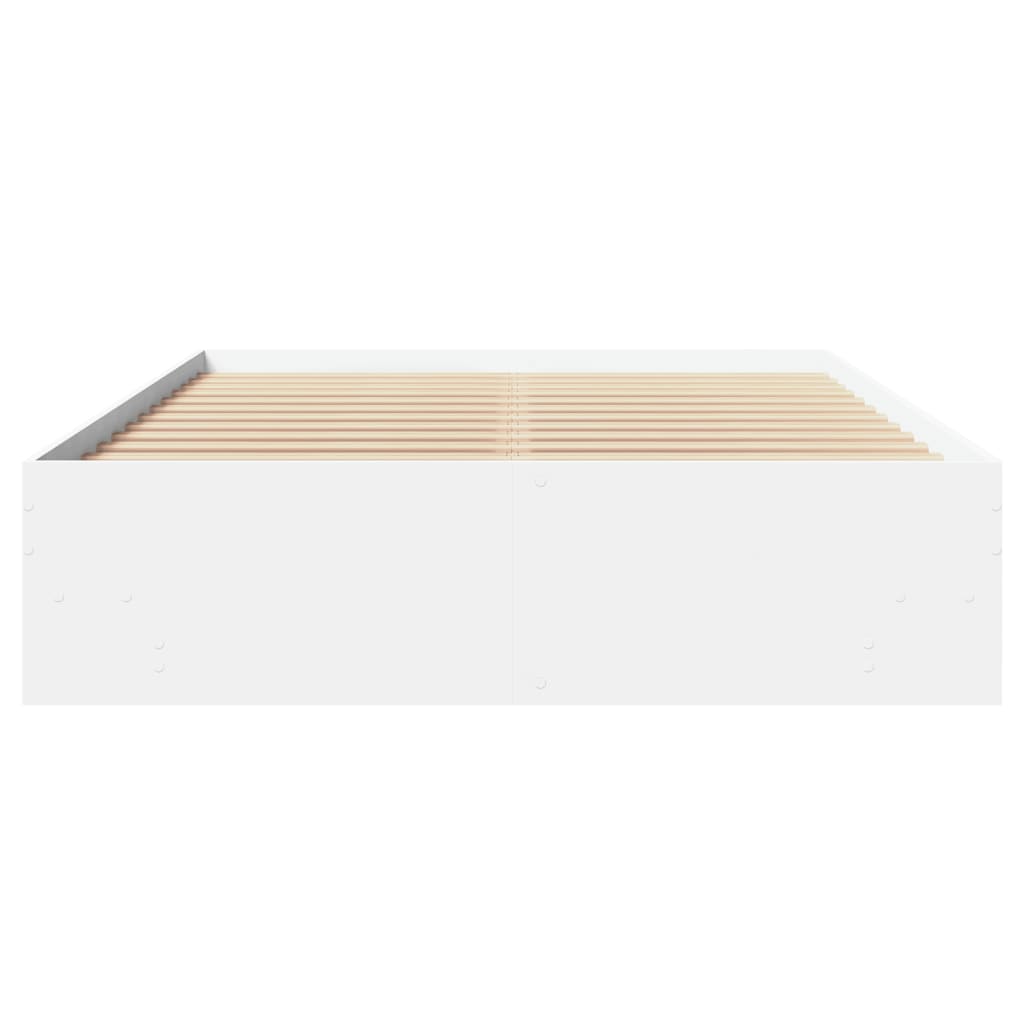 Cadre de lit sans matelas blanc 140x190 cm bois d'ingénierie