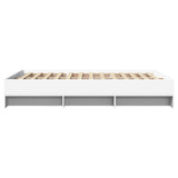 Cadre de lit sans matelas blanc 140x190 cm bois d'ingénierie