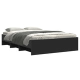 Cadre de lit sans matelas noir 140x190 cm bois d'ingénierie