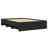 Cadre de lit sans matelas noir 140x190 cm bois d'ingénierie