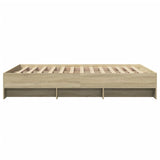 Cadre de lit sans matelas chêne sonoma 140x190 cm