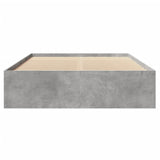 Bed frame without mattress concrete gray 140x190 cm engineered wood