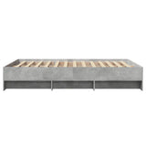 Bed frame without mattress concrete gray 140x190 cm engineered wood