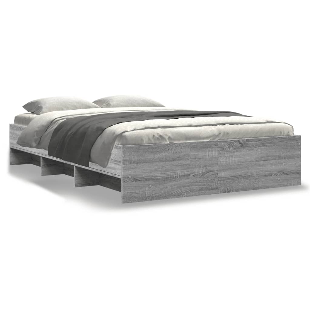 Cadre de lit sans matelas sonoma gris 140x190 cm