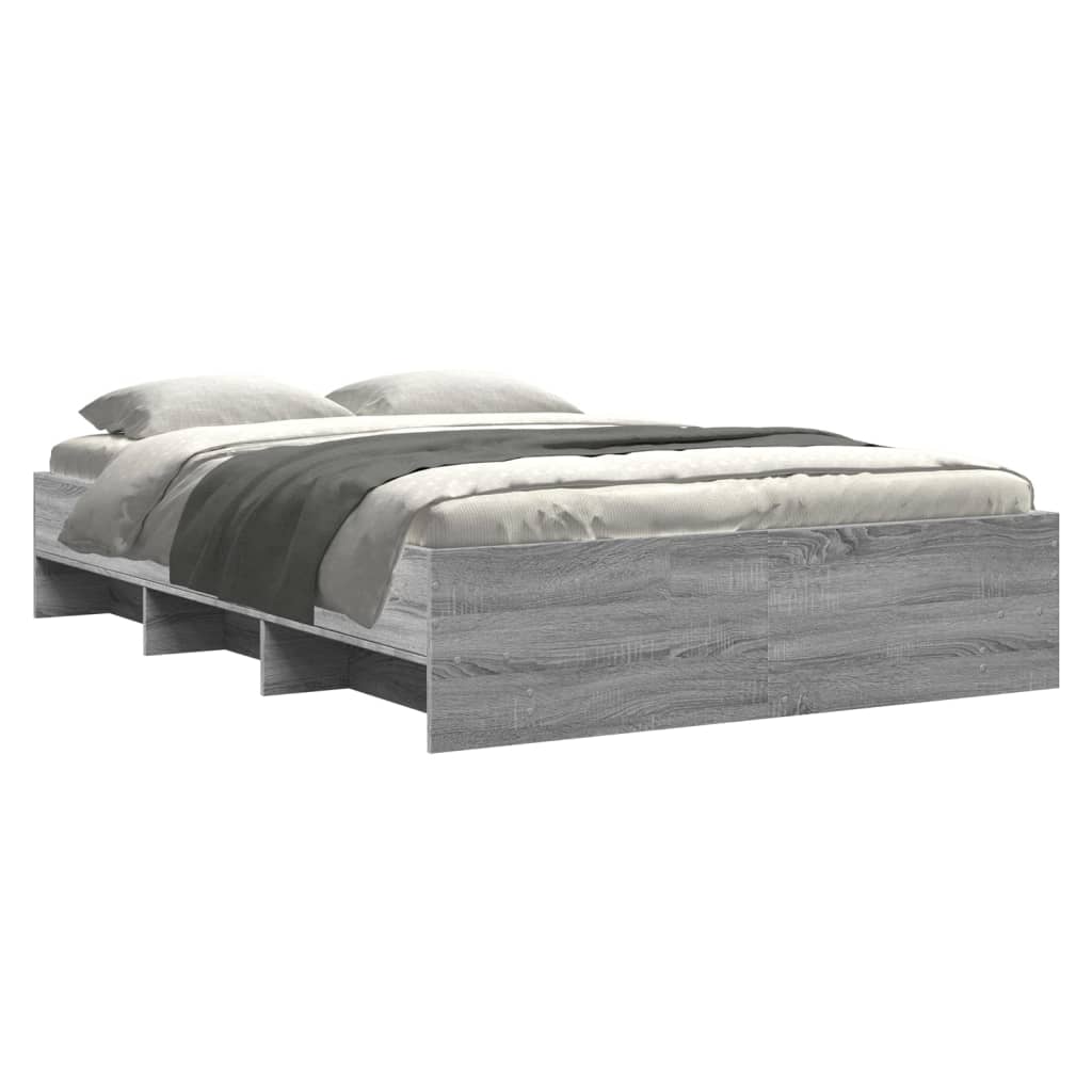 Cadre de lit sans matelas sonoma gris 140x190 cm