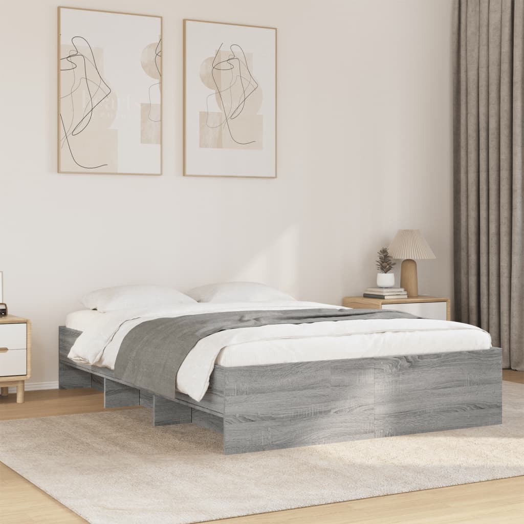 Cadre de lit sans matelas sonoma gris 140x190 cm