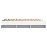 Cadre de lit sans matelas blanc 135x190 cm bois d'ingénierie