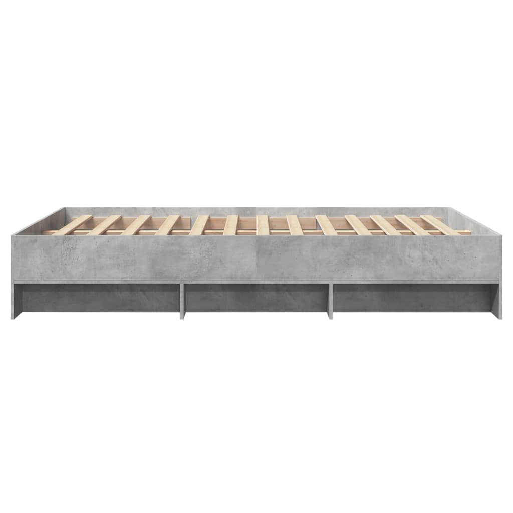 Cadre de lit sans matelas gris béton 135x190 cm bois ingénierie