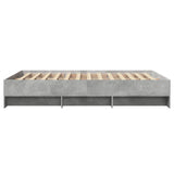 Cadre de lit sans matelas gris béton 135x190 cm bois ingénierie