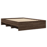 Bed frame without mattress brown oak 135x190 cm