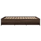 Bed frame without mattress brown oak 135x190 cm