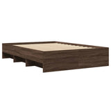 Bed frame without mattress brown oak 135x190 cm