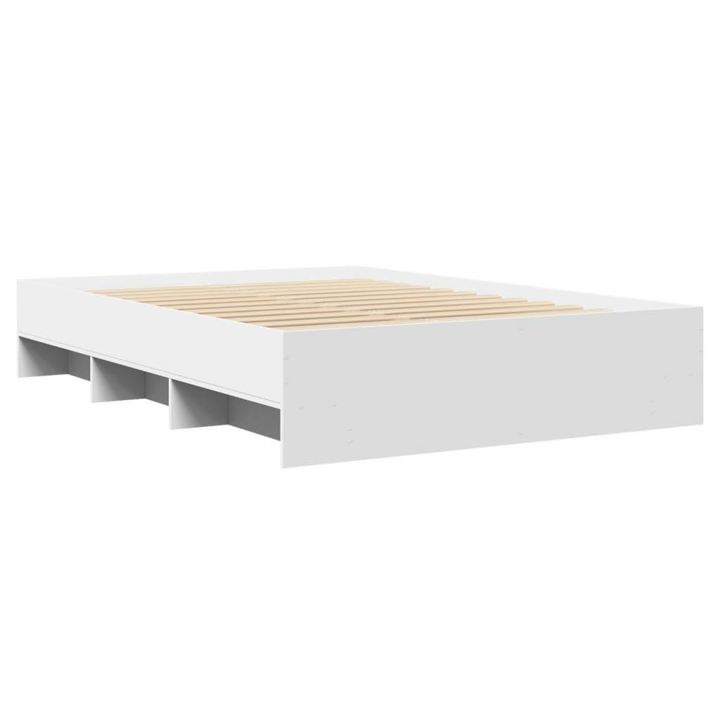 Bed frame without mattress white 120x190 cm engineered wood