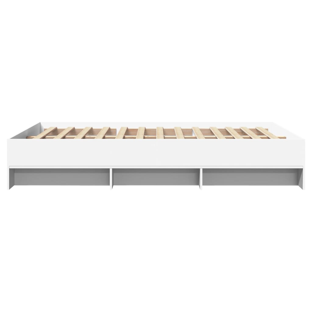 Bed frame without mattress white 120x190 cm engineered wood