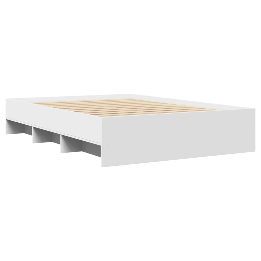 Bed frame without mattress white 120x190 cm engineered wood