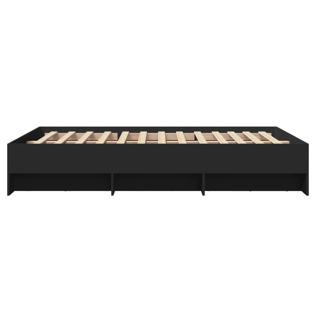 Cadre de lit sans matelas noir 120x190 cm bois d'ingénierie