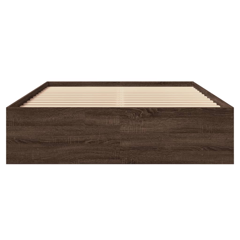 Cadre de lit sans matelas chêne marron 120x190 cm