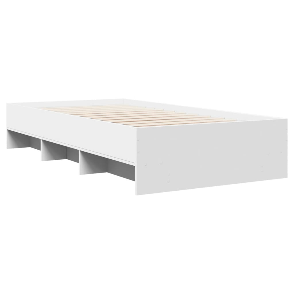 Cadre de lit sans matelas blanc 90x190 cm bois d'ingénierie