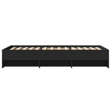 Cadre de lit sans matelas noir 90x190 cm bois ingénierie