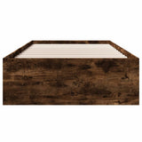 Cadre de lit sans matelas chêne fumé 90x190cm bois d'ingénierie