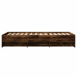 Cadre de lit sans matelas chêne fumé 90x190cm bois d'ingénierie