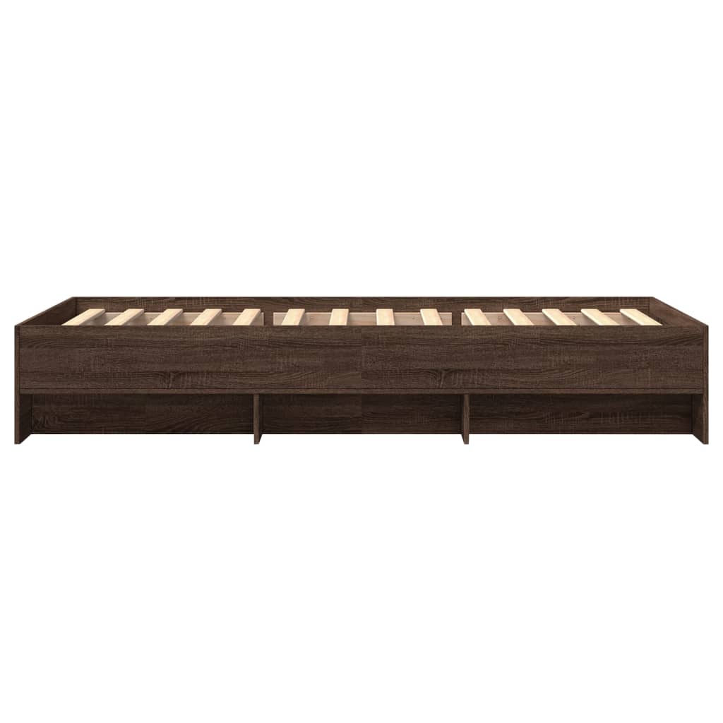 Cadre de lit sans matelas chêne marron 90x190cm bois ingénierie