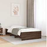 Cadre de lit sans matelas chêne marron 90x190cm bois ingénierie