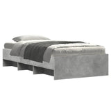 Cadre de lit sans matelas gris béton 75x190cm bois d'ingénierie