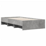 Cadre de lit sans matelas gris béton 75x190cm bois d'ingénierie