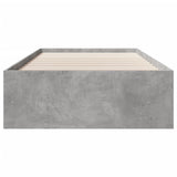 Cadre de lit sans matelas gris béton 75x190cm bois d'ingénierie