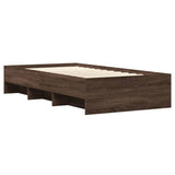 Bed frame without mattress brown oak 75x190cm engineered wood