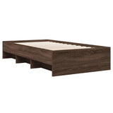 Bed frame without mattress brown oak 75x190cm engineered wood