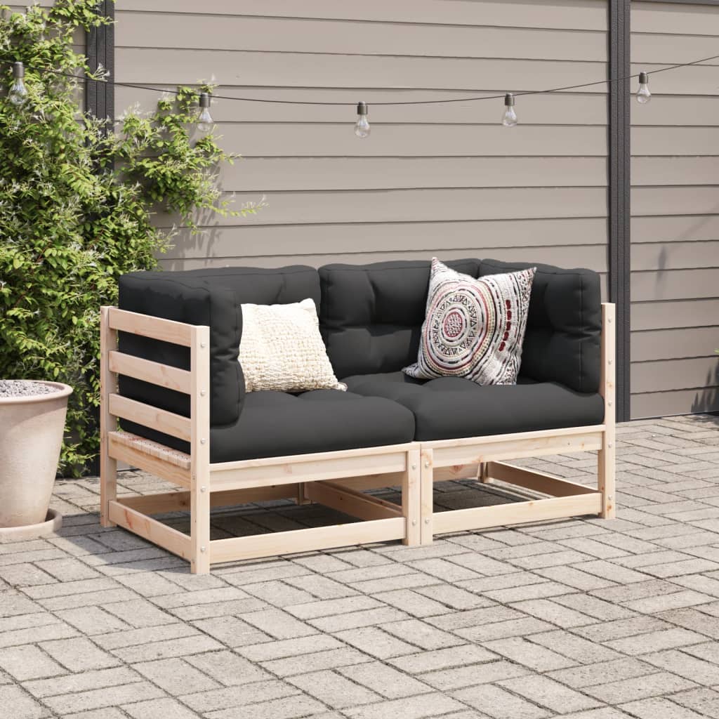 Salon de jardin 2 pcs bois de pin massif