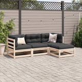 Salon de jardin 4 pcs avec coussins bois de pin massif