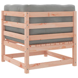 Salon de jardin 2 pcs et coussins bois massif sapin de douglas