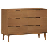 Commode MOLDE Marron 113x40x80 cm Bois de pin massif